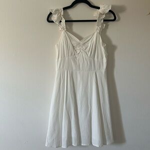 NWT White medium ruffle fit and flare dress